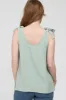 Sage Bow Shoulder Accent Sleeveless Top sold by Pinkblush