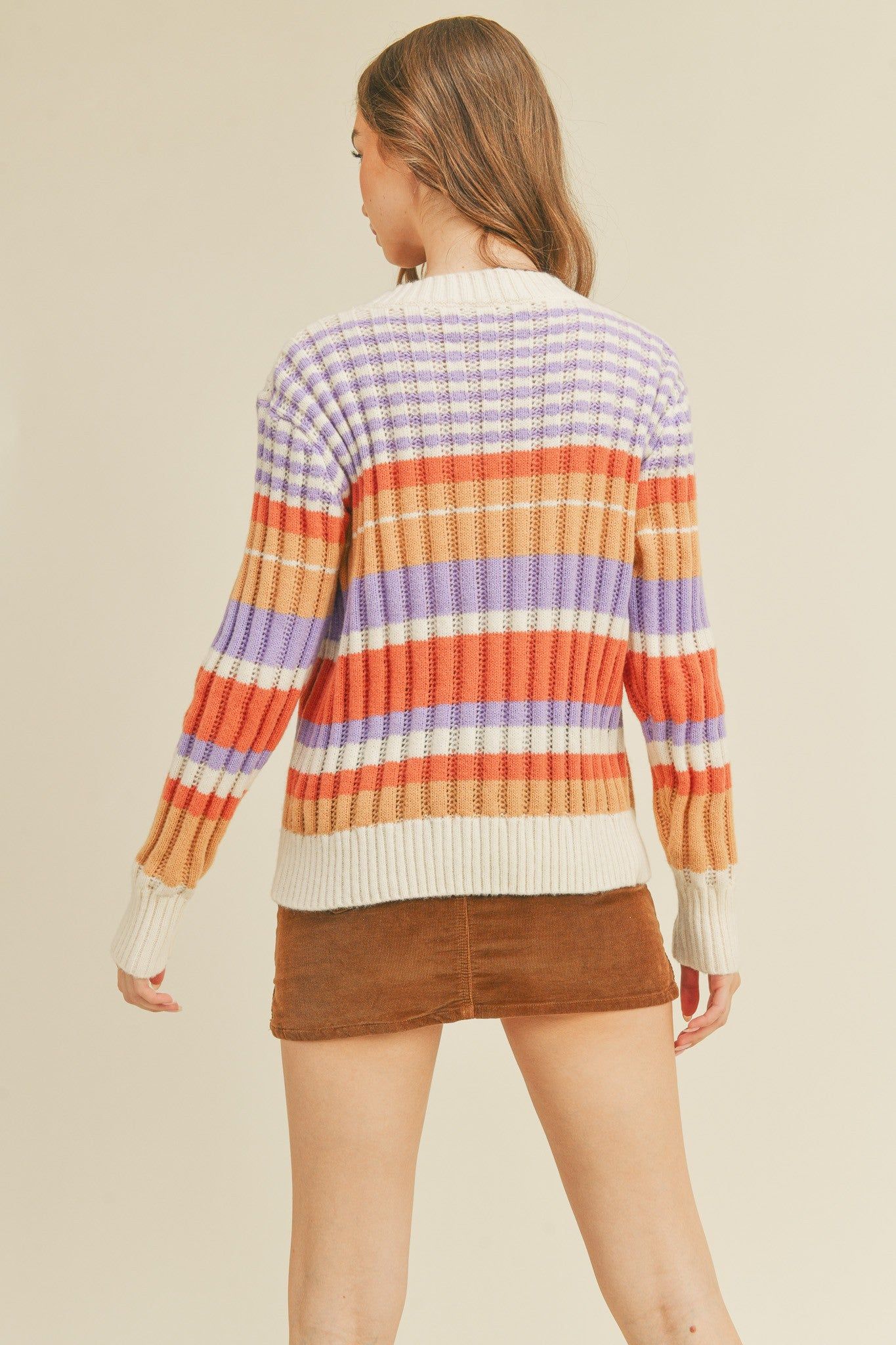 Lavender Multicolor Striped Pullover Sweater sold by Pinkblush product image thumbnail 3