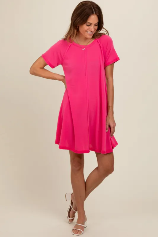 Hot Pink Solid T-shirt Mini Dress sold by Pinkblush