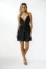 Black Floral Eyelet Sleeveless Mini Dress sold by Pinkblush