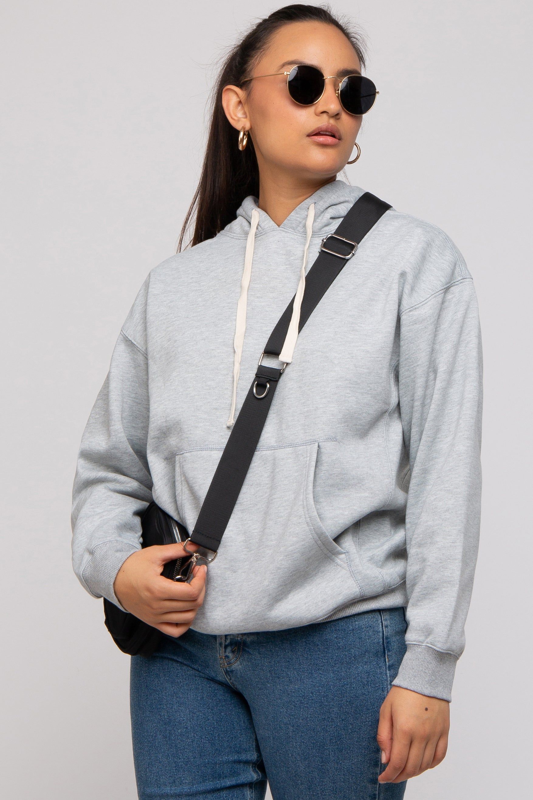 Heather Grey Basic Fleece Hoodie sold by Pinkblush