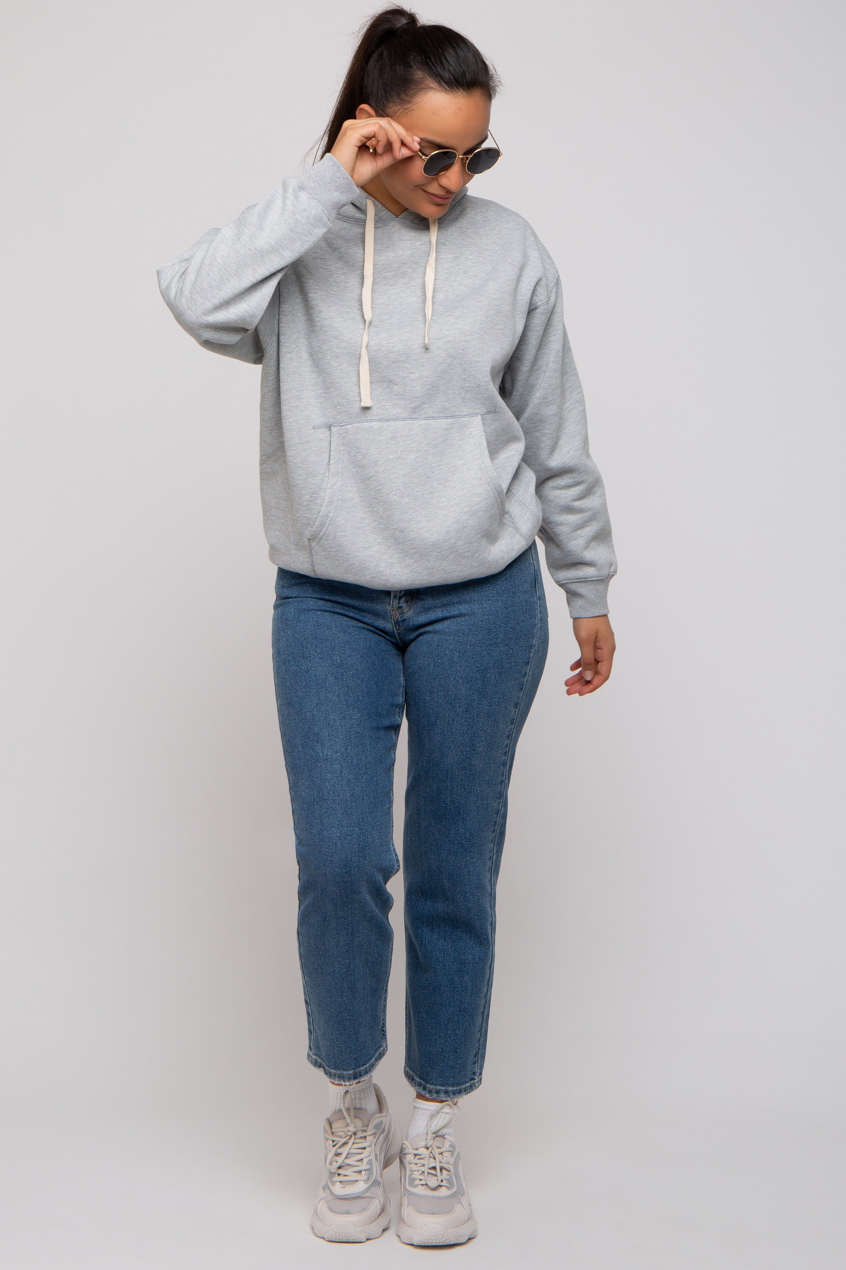 Heather Grey Basic Fleece Hoodie sold by Pinkblush product image thumbnail 5