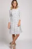 Ivory Ribbed Striped Maternity Midi Dress sold by Pinkblush