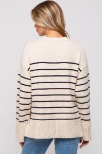 Black Striped Maternity Sweater sold by Pinkblush