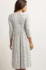 Ivory Ribbed Striped Maternity Midi Dress sold by Pinkblush