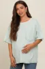 Mint Green Vintage Wash Oversized Maternity Tee sold by Pinkblush