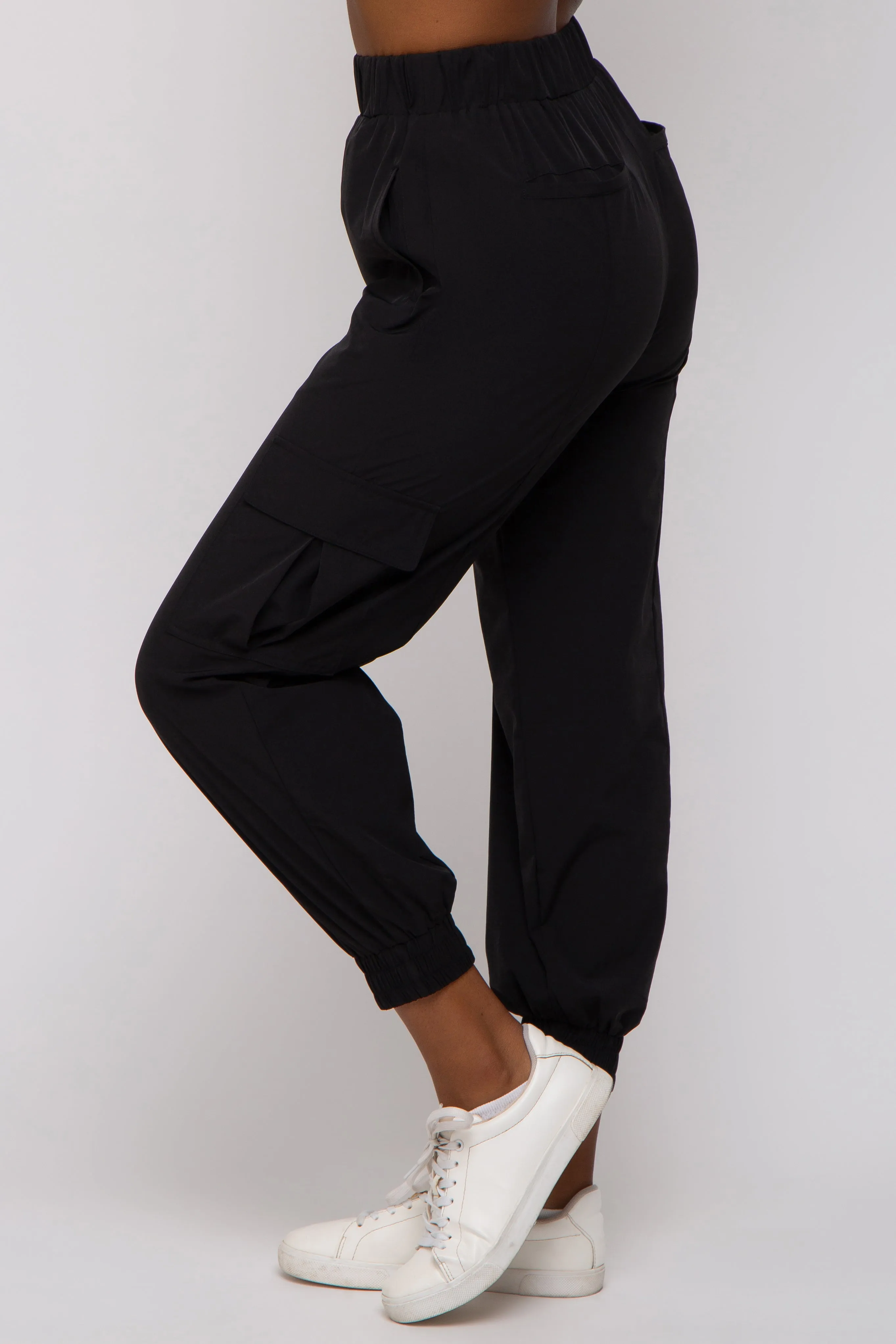 Black Cargo Joggers sold by Pinkblush product image thumbnail 4