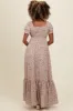 Cream Floral Button Accent Maxi Dress sold by Pinkblush