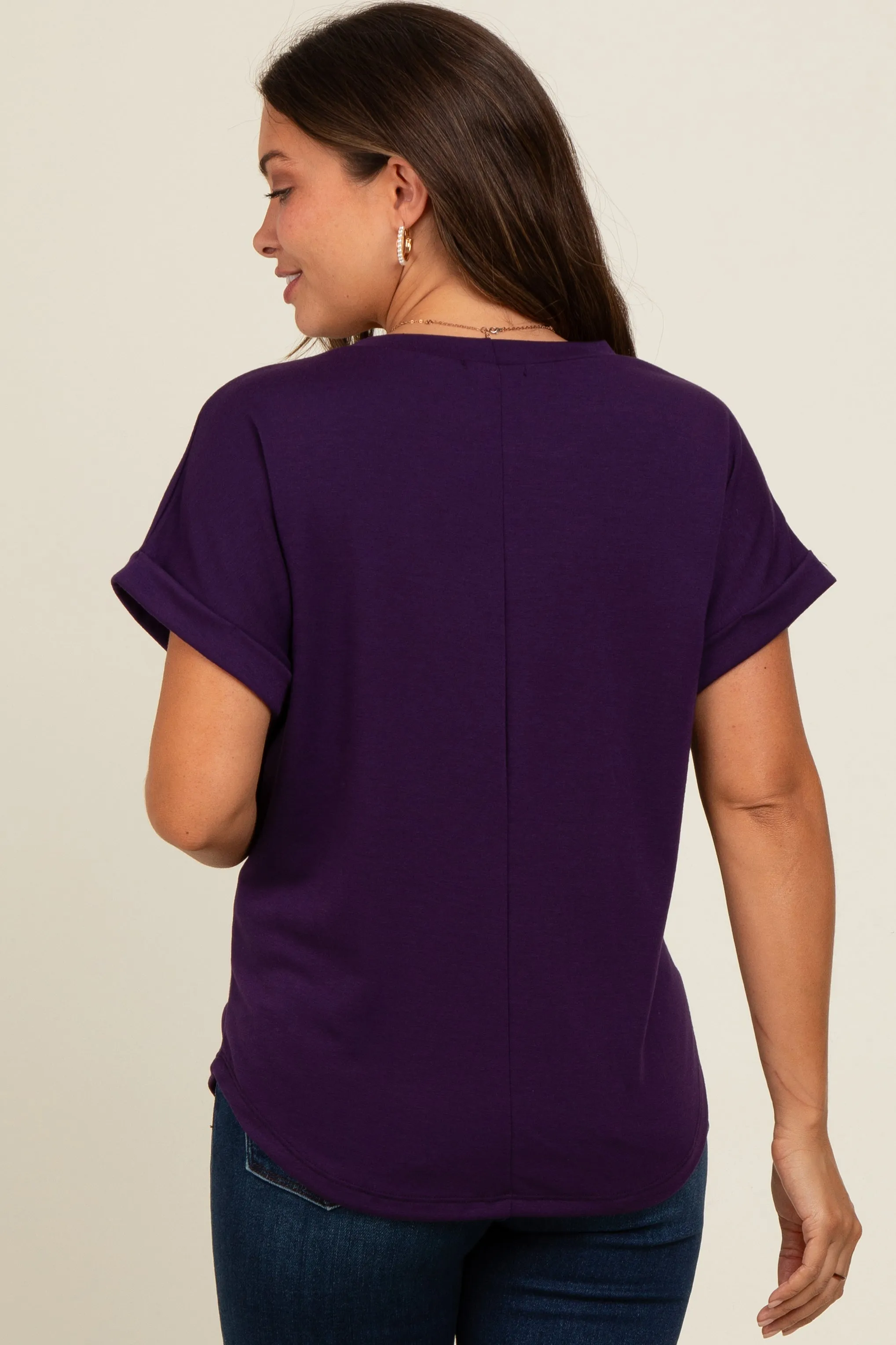 Purple Cuff Sleeve Maternity Top sold by Pinkblush product image thumbnail 4