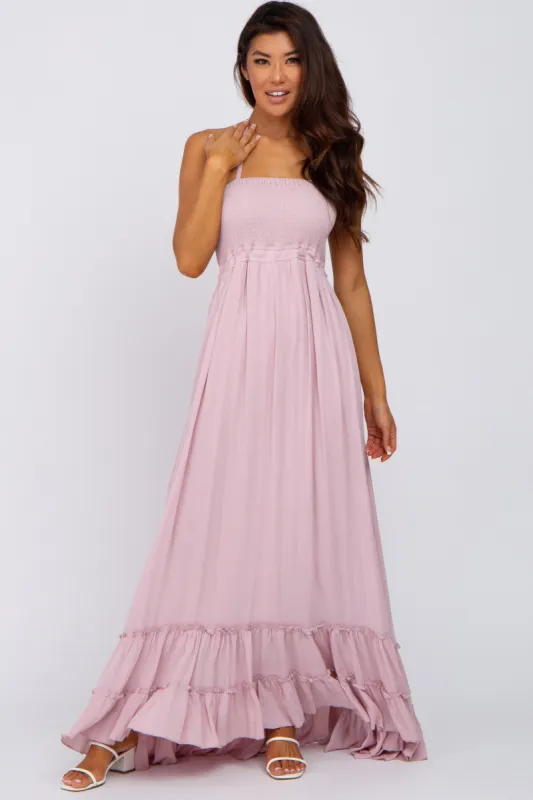 Mauve Halter Neck Cut Out Maxi Dress sold by Pinkblush