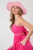 Fuchsia Scalloped Trim Cutout Back Maxi Dress sold by Pinkblush