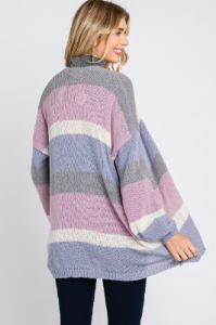 Multi-Color Striped Open Knit Cardigan sold by Pinkblush