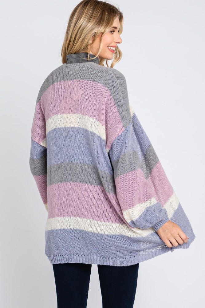 Multi-Color Striped Open Knit Cardigan sold by Pinkblush product image thumbnail 3
