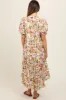 Cream Floral V-Neck Tiered Maternity Midi Dress sold by Pinkblush