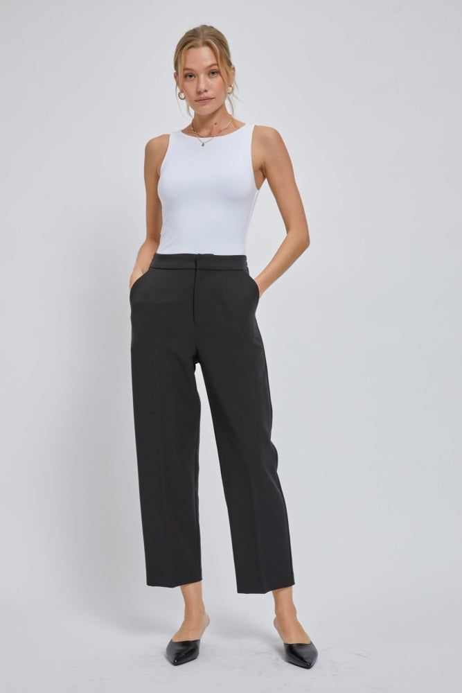 Black Crop Dress Pants sold by Pinkblush