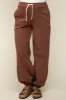 Brown Drawstring Maternity Relaxed Fit Sweatpants sold by Pinkblush