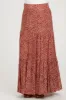 Red Floral Tiered Maternity Maxi Skirt sold by Pinkblush