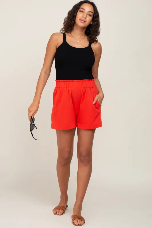 Coral Maternity Shorts sold by Pinkblush