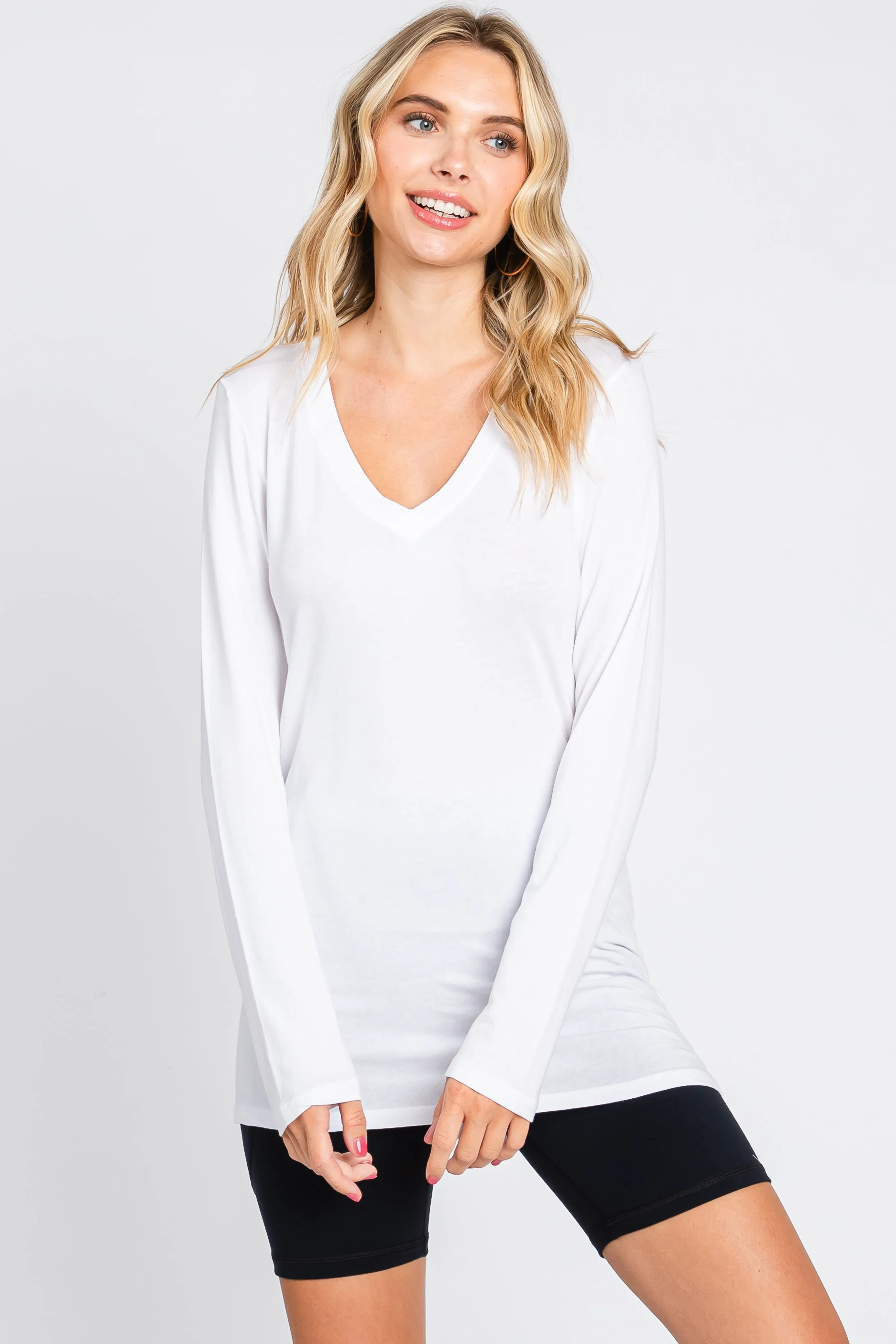 White Fitted Long Sleeve Maternity Top sold by Pinkblush product image thumbnail 5