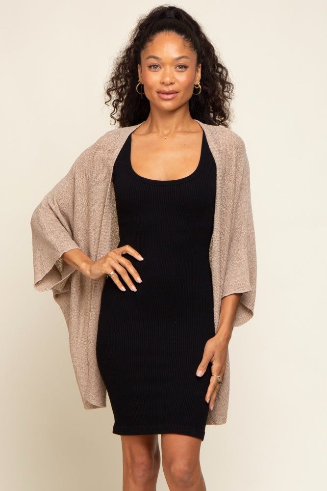 Beige Dolman Short Sleeve Cardigan sold by Pinkblush
