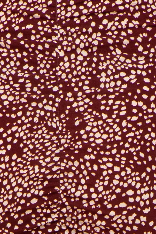 Burgundy Animal Print Deep V Ruched Maternity Dress sold by Pinkblush product image thumbnail 4