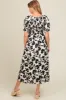 Ivory Floral Smocked Maternity Midi Dress sold by Pinkblush
