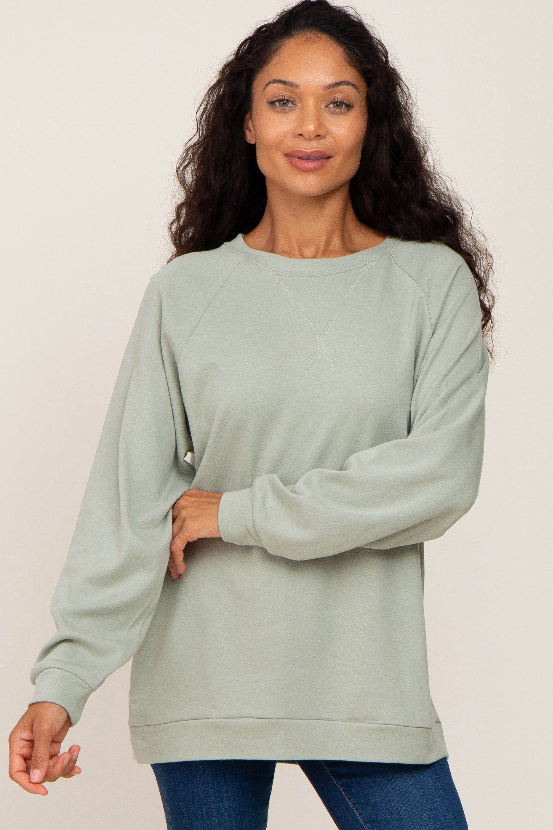 Mint Green Long Sleeve Maternity Top sold by Pinkblush product image thumbnail 5