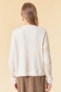 Cream One Button Front Knit Cardigan sold by Pinkblush