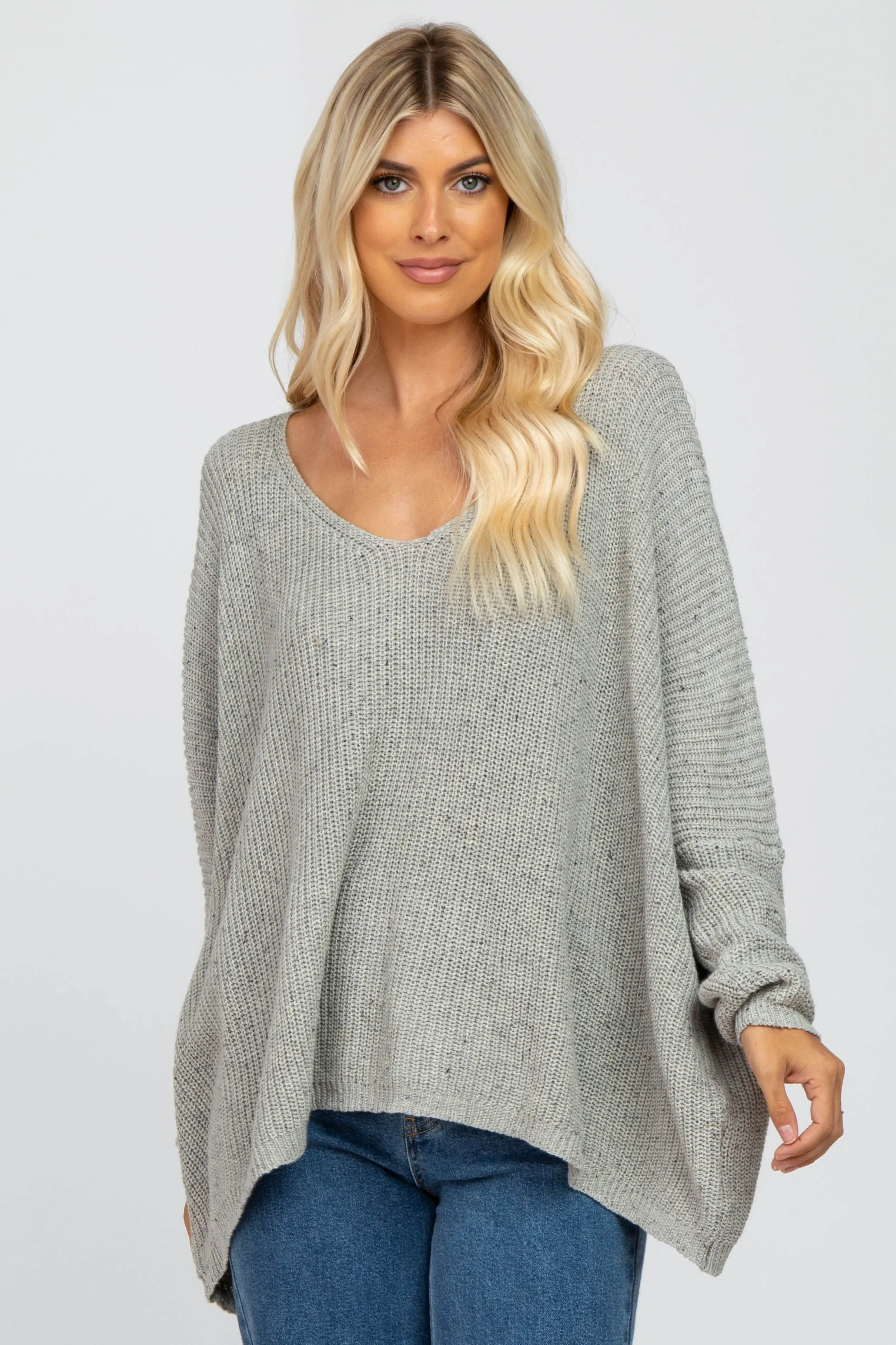 Grey Speckled Oversized Maternity Sweater sold by Pinkblush product image thumbnail 4