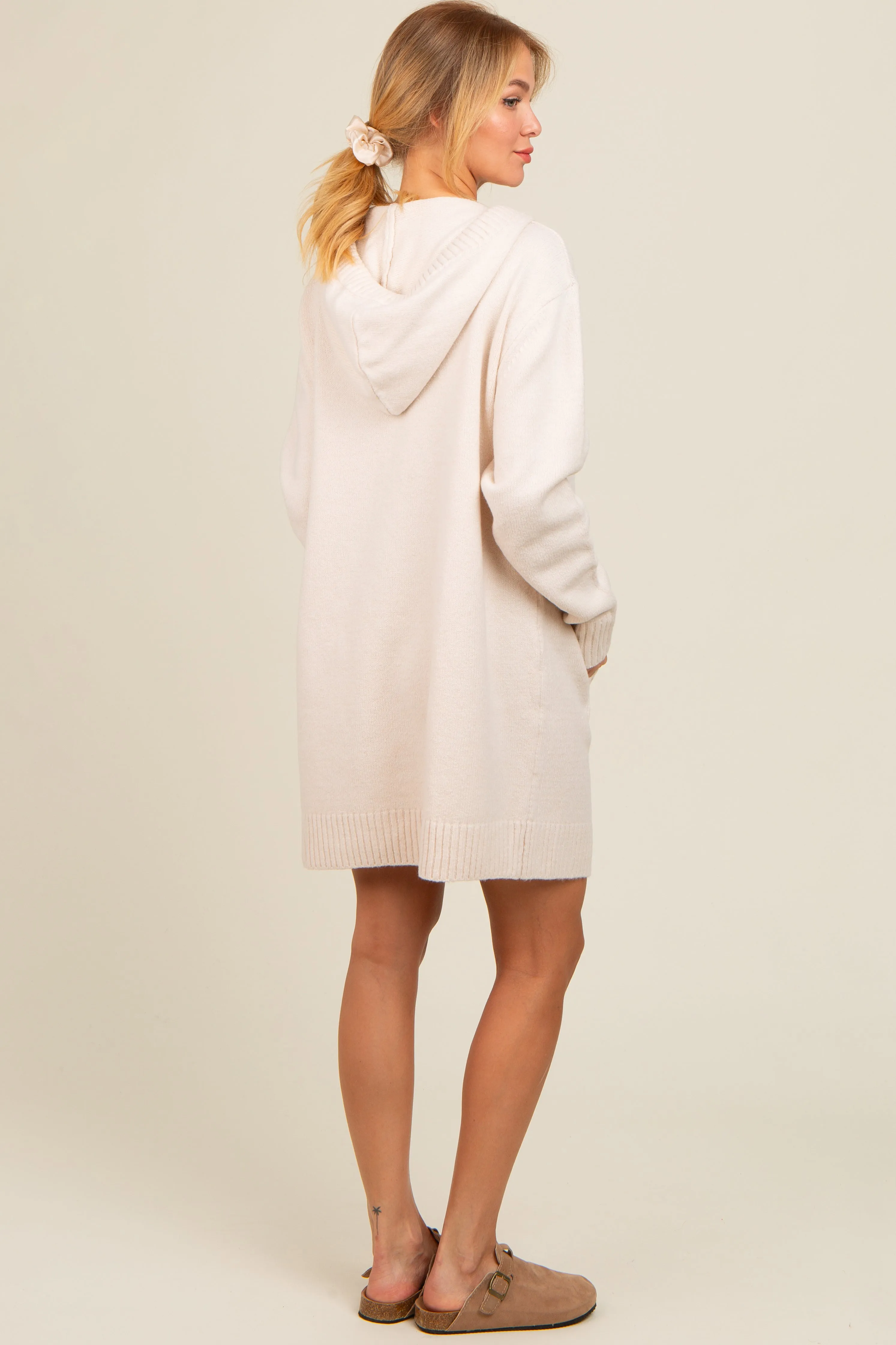 Cream Hooded Front Pocket Sweater Dress sold by Pinkblush product image thumbnail 4