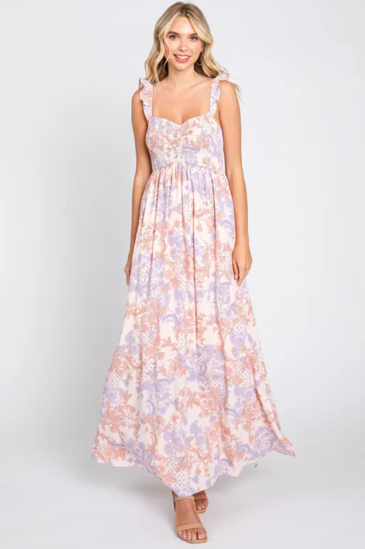 Light Pink Floral Sleeveless Maxi Dress sold by Pinkblush