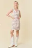 Light Beige Collared V-Neck Plaid Tailored Mini Dress sold by Pinkblush