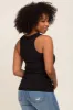 Black Ribbed Sleeveless Ruched Tank Top sold by Pinkblush
