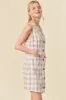 Light Beige Collared V-Neck Plaid Tailored Mini Dress sold by Pinkblush
