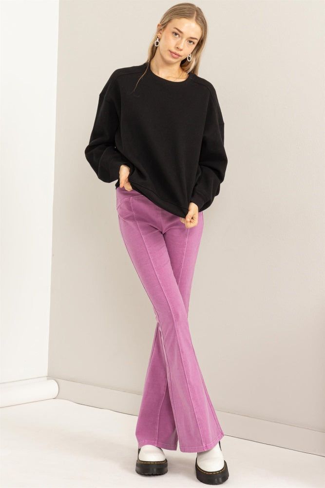 Black Basic Fleece Sweatshirt sold by Pinkblush product image thumbnail 2