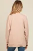 Beige Button Up Side Detail Maternity Sweater sold by Pinkblush
