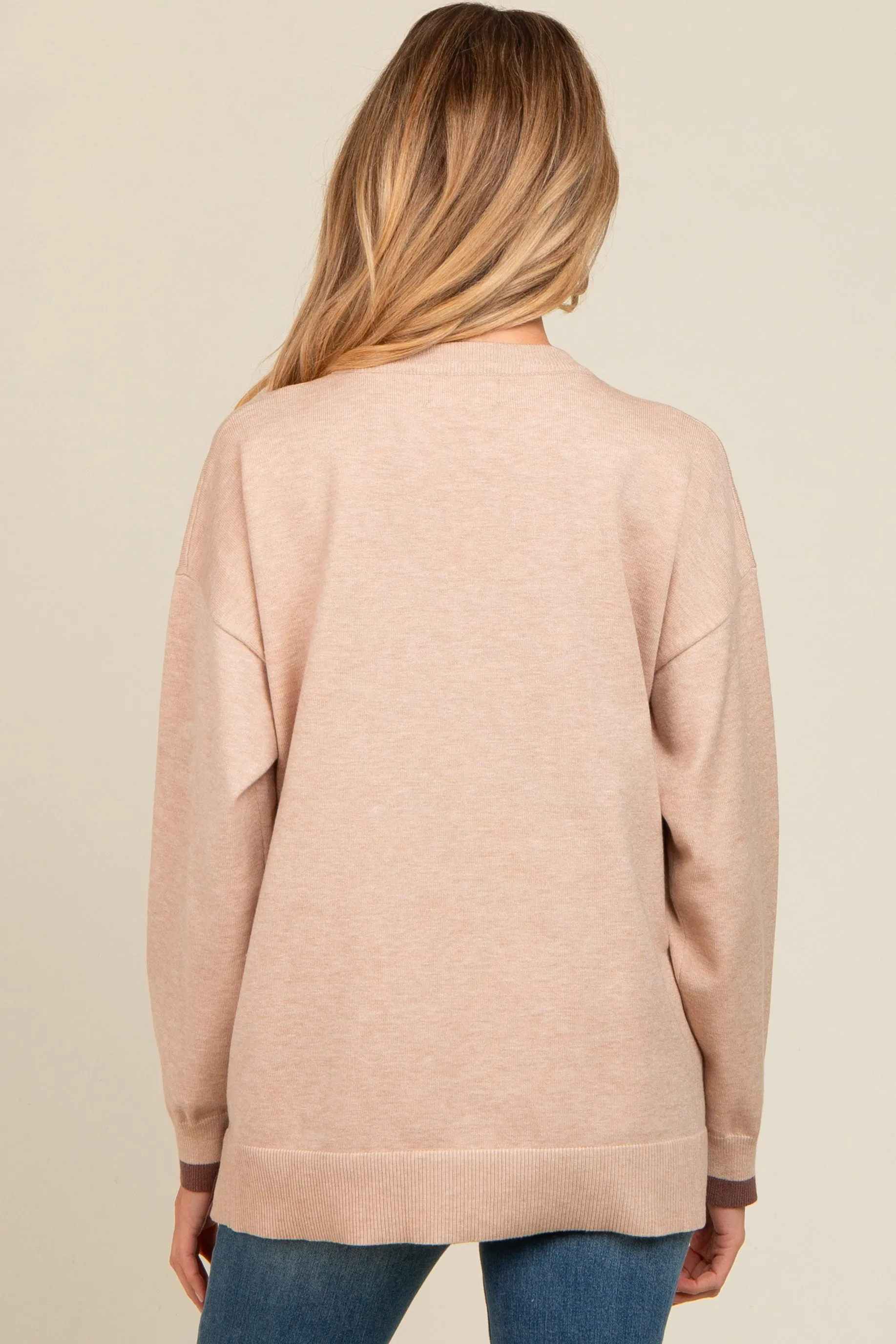 Beige Button Up Side Detail Maternity Sweater sold by Pinkblush product image thumbnail 4