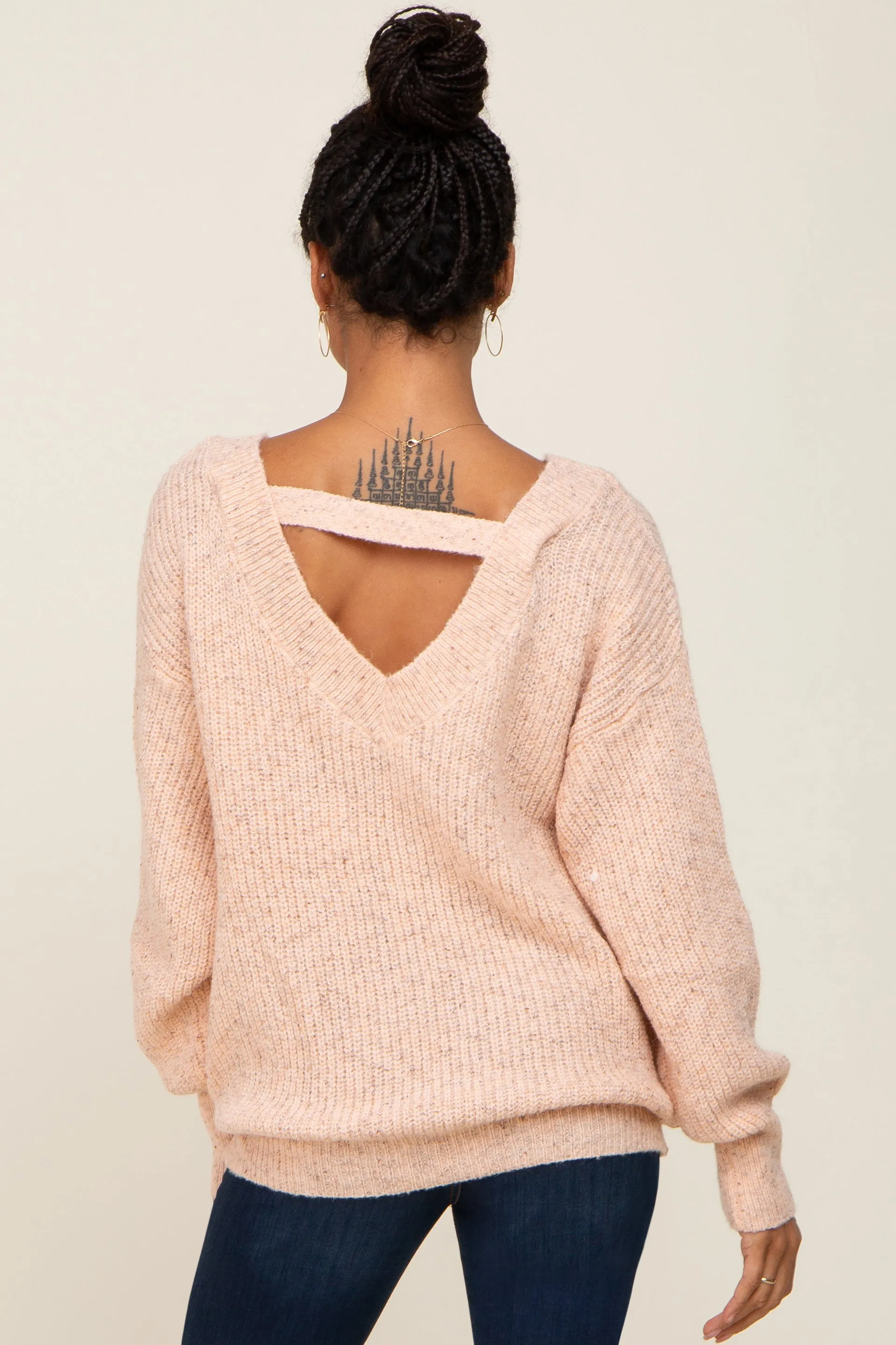 Pink Knit Cutout Back Sweater sold by Pinkblush product image thumbnail 3