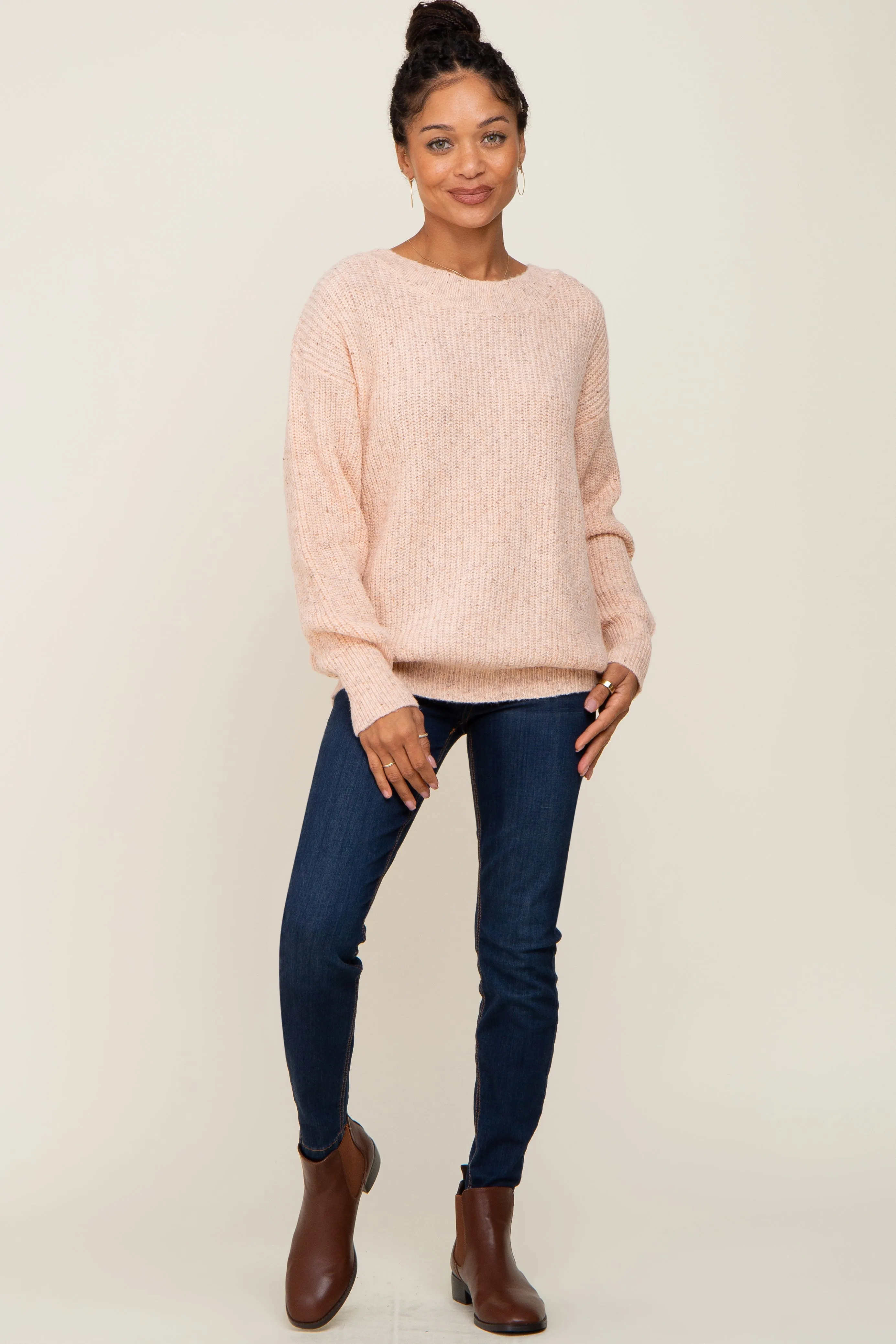 Pink Knit Cutout Back Sweater sold by Pinkblush product image thumbnail 4
