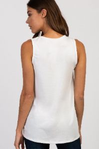 PinkBlush White Sleeveless Knot Top sold by Pinkblush