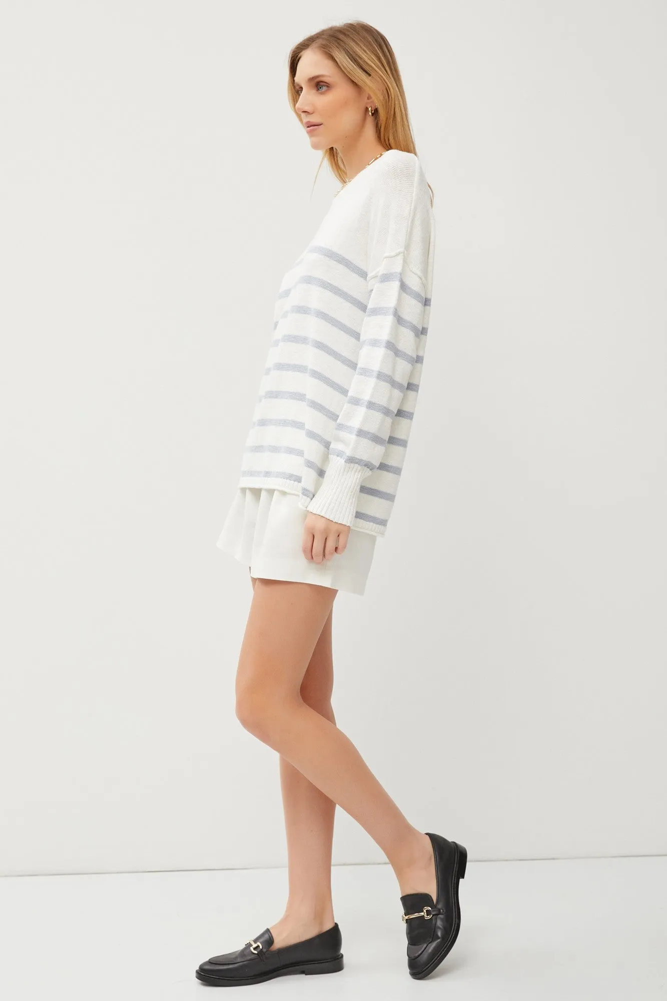 Blue Striped Cuff Sweater sold by Pinkblush product image thumbnail 3