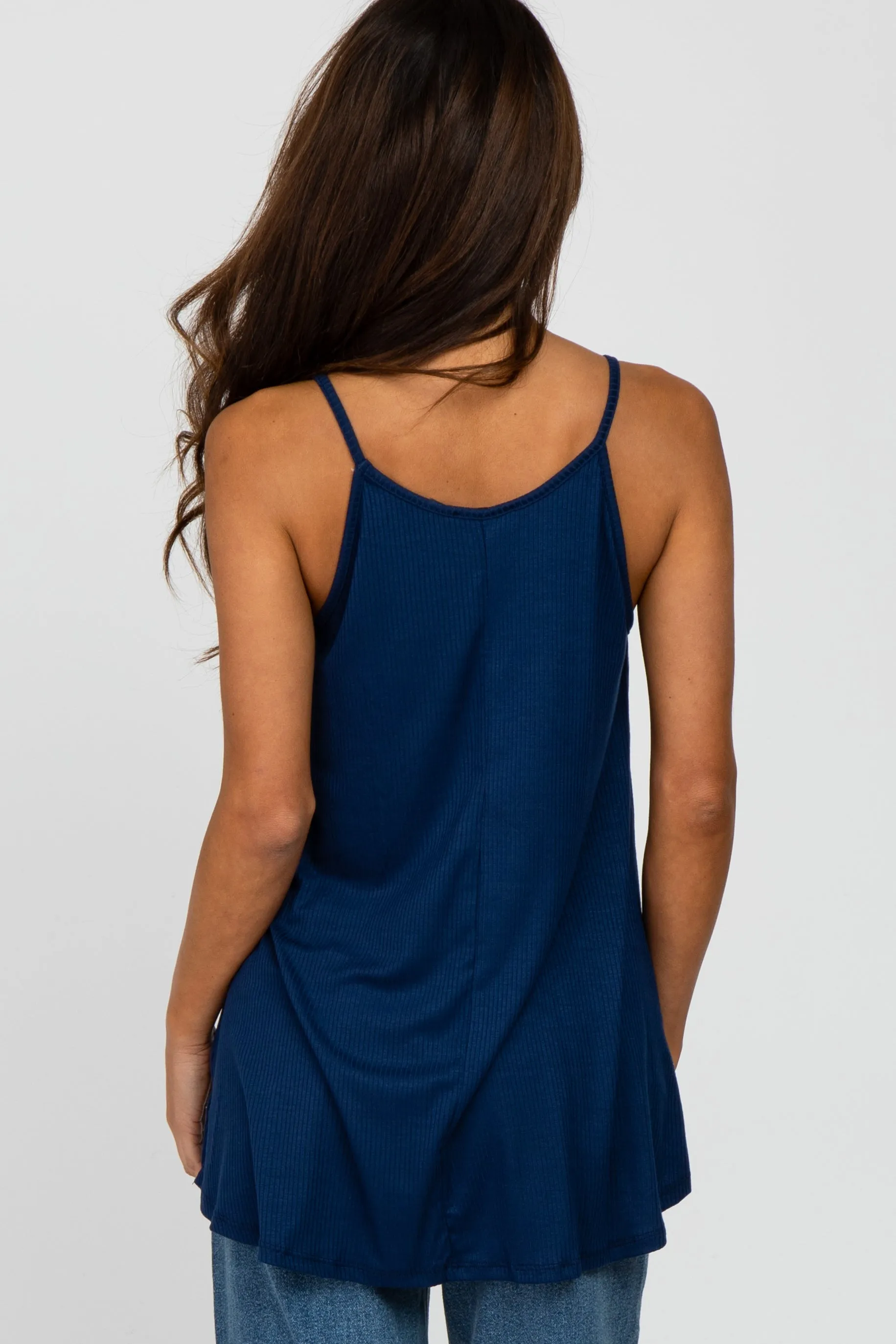 Navy Ribbed Sleeveless Top sold by Pinkblush product image thumbnail 4