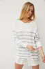 Blue Striped Cuff Sweater sold by Pinkblush