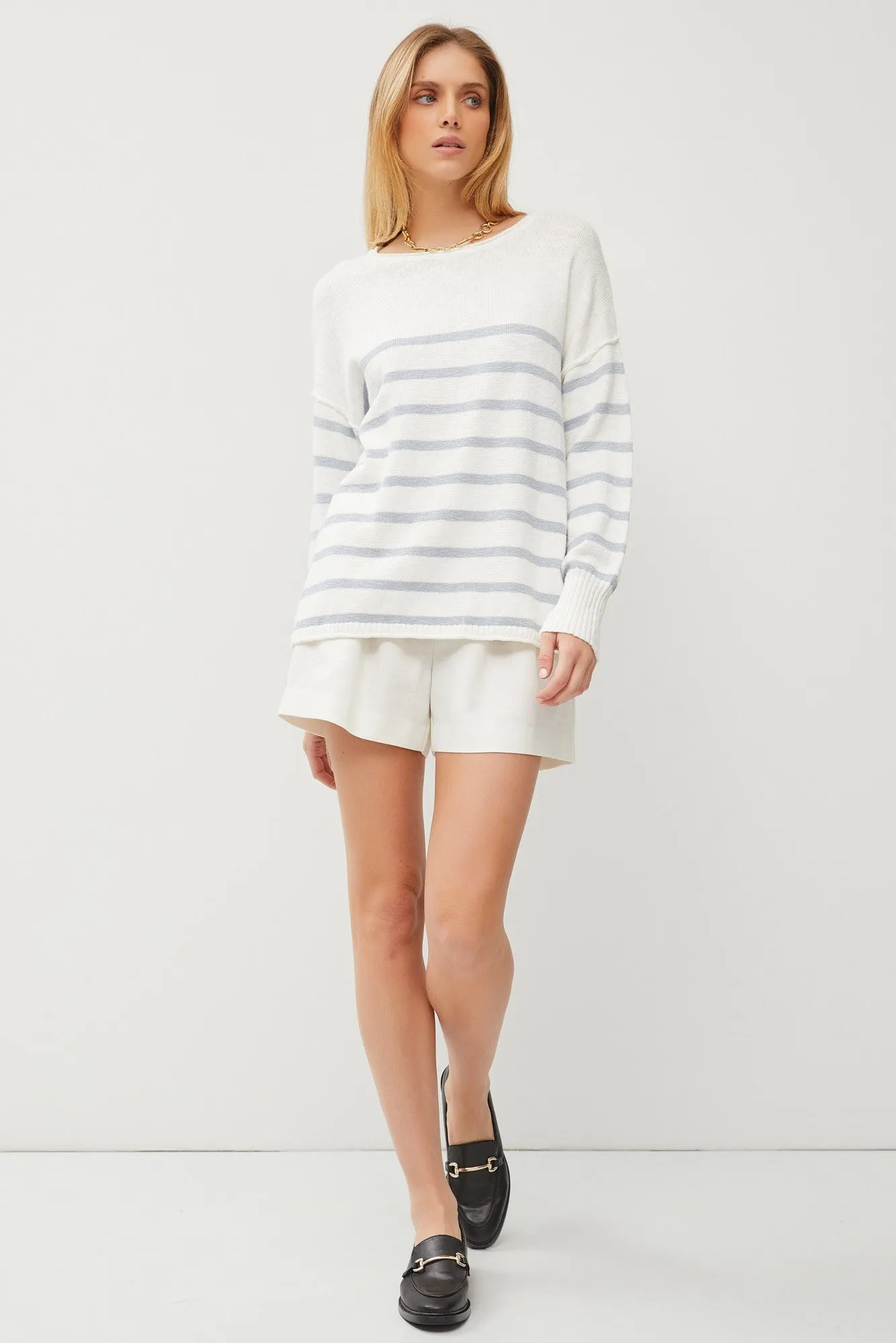Blue Striped Cuff Sweater sold by Pinkblush product image thumbnail 2