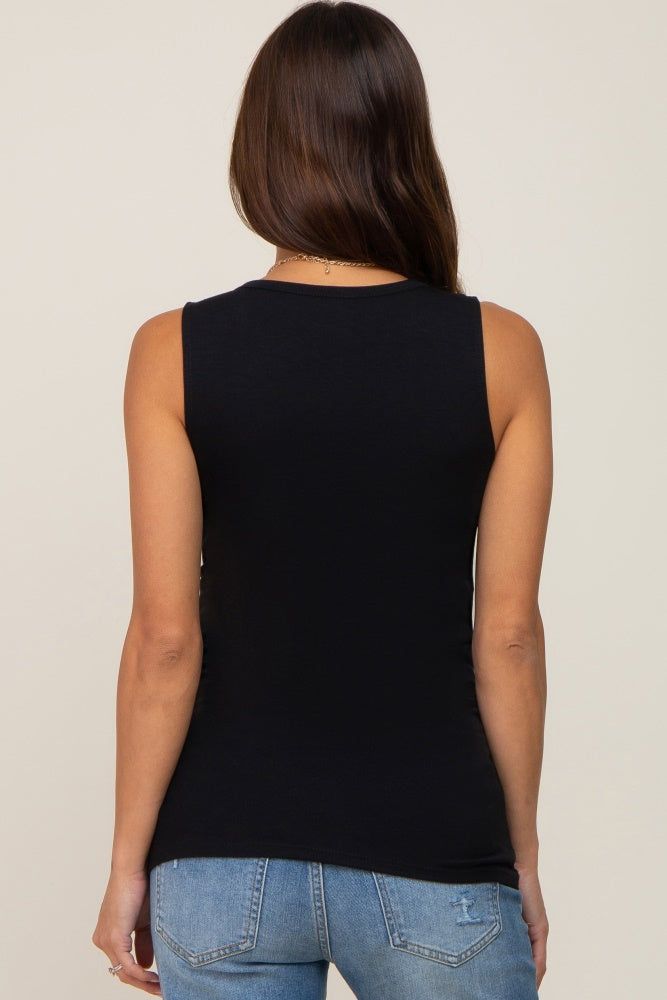 Black Ruched Side Maternity Tank Top sold by Pinkblush product image thumbnail 3