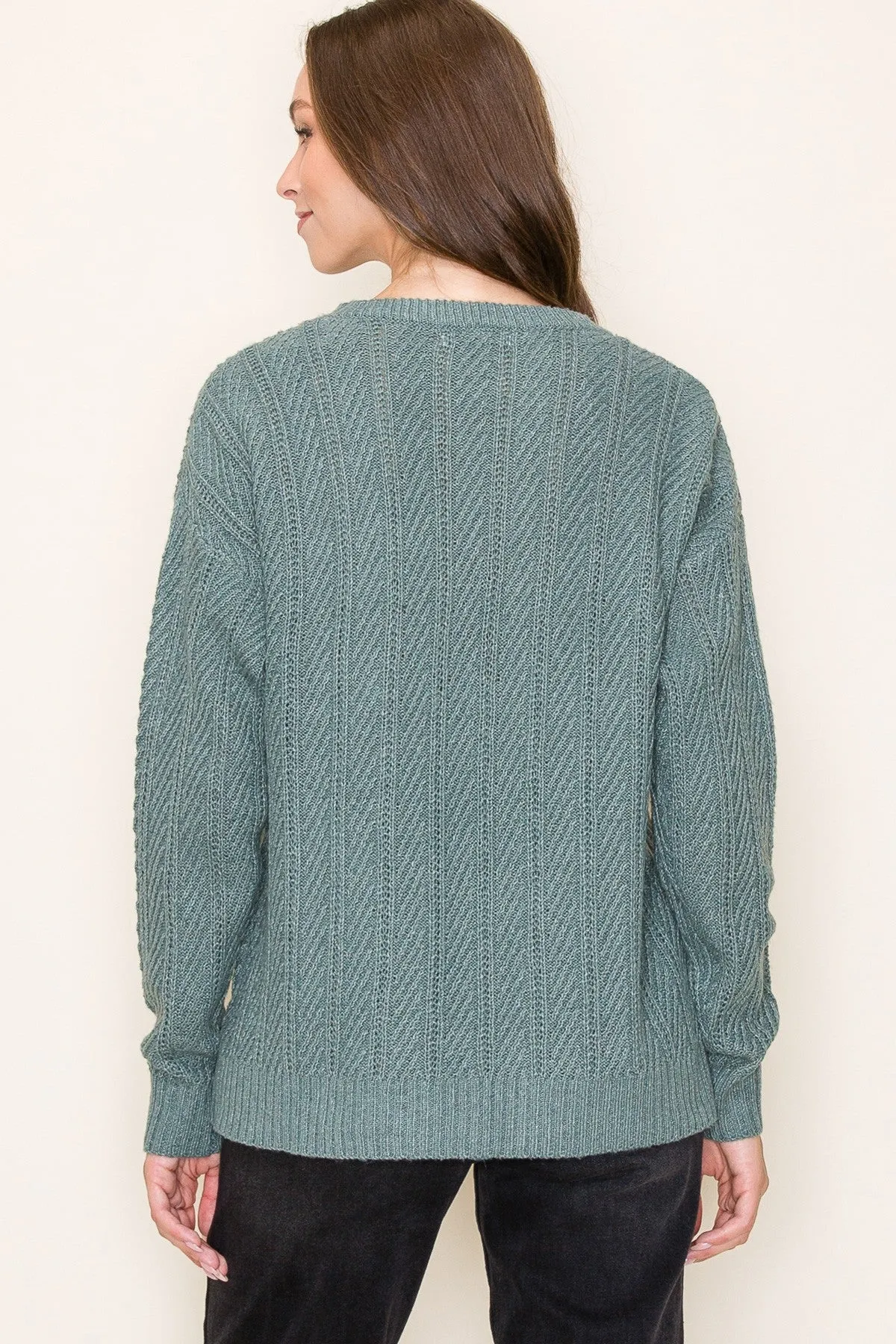 Olive Pattern Knit Sweater sold by Pinkblush product image thumbnail 3
