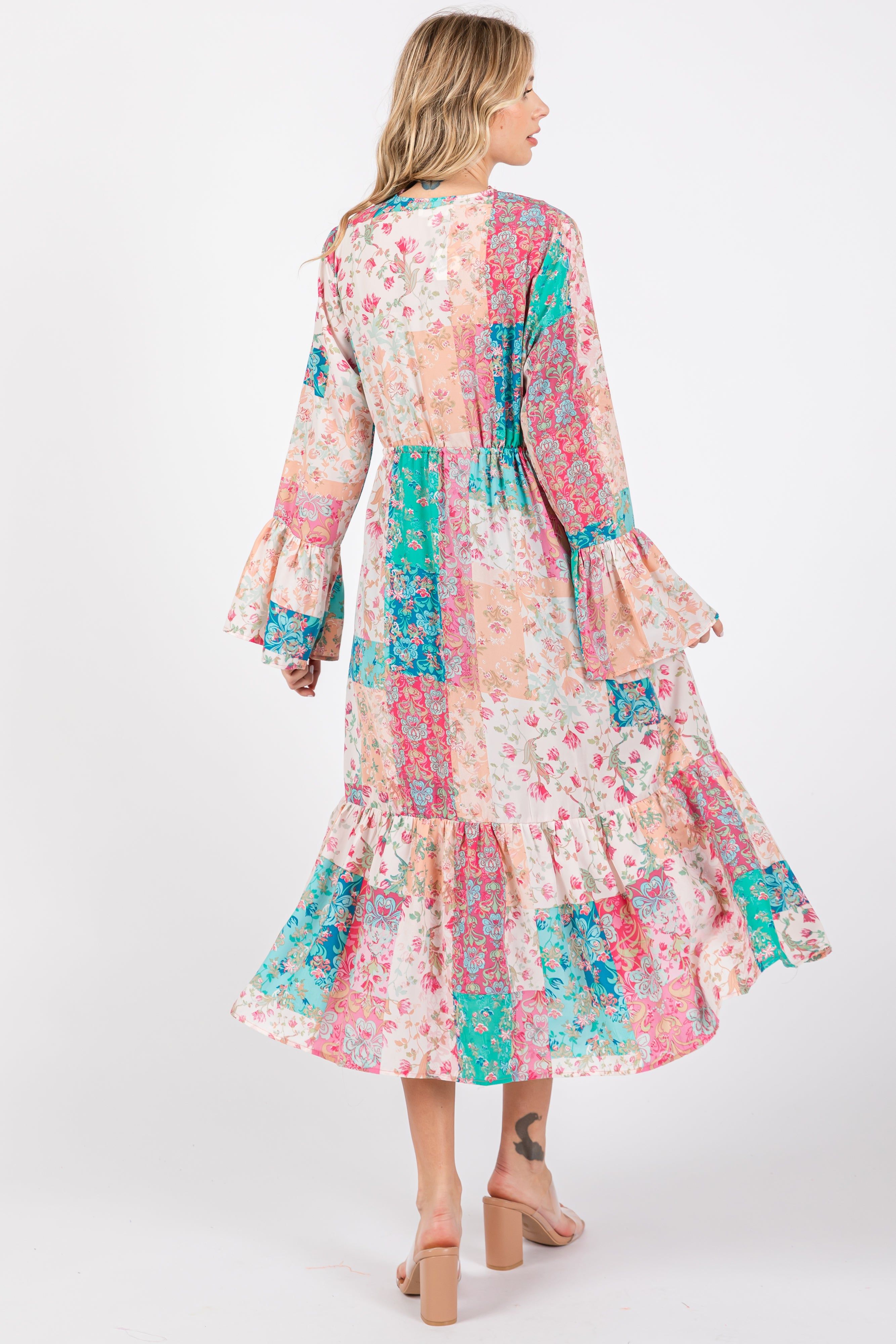 Multicolor Floral Patchwork Print Coverup sold by Pinkblush product image thumbnail 3