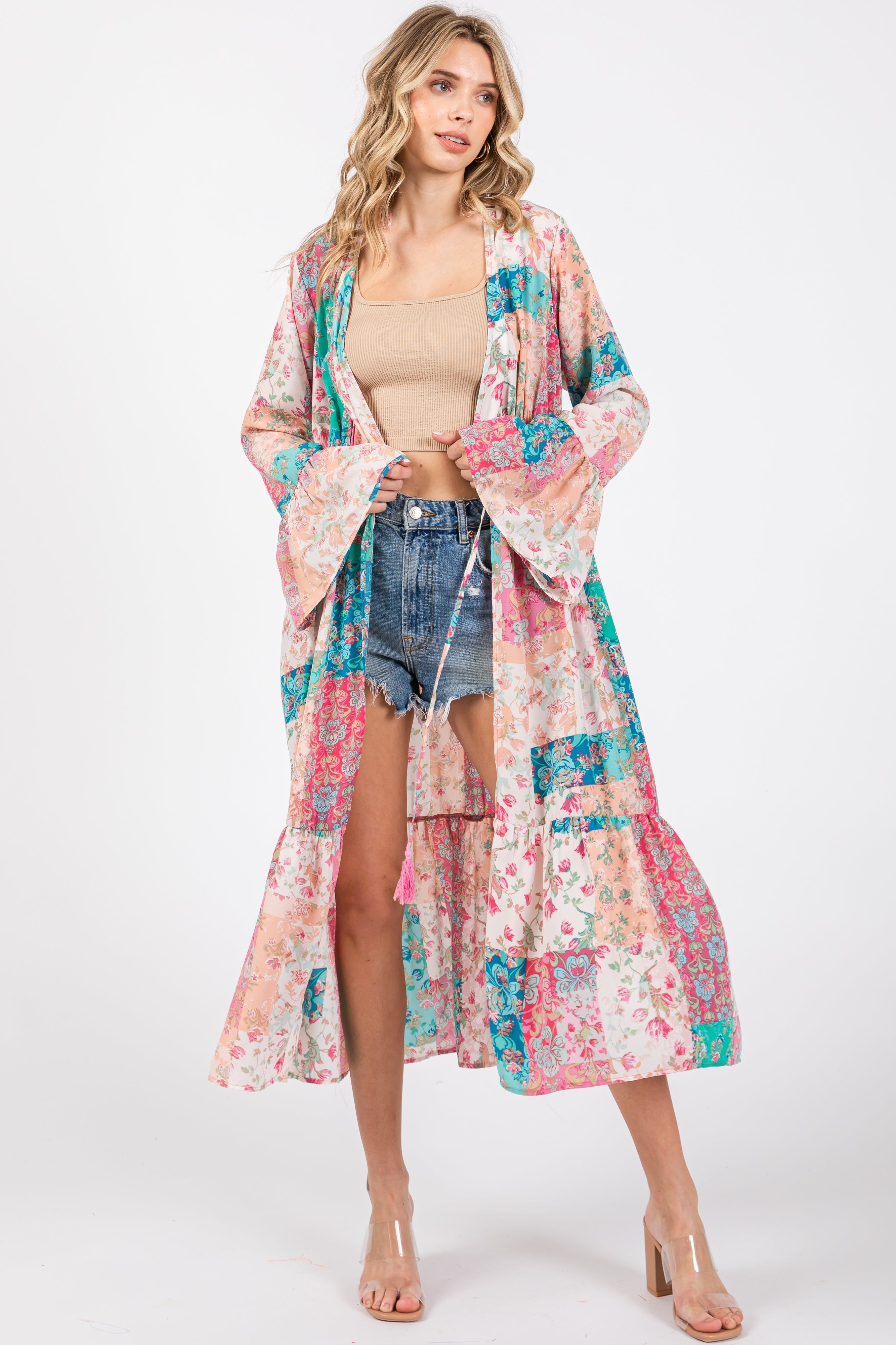 Multicolor Floral Patchwork Print Coverup sold by Pinkblush