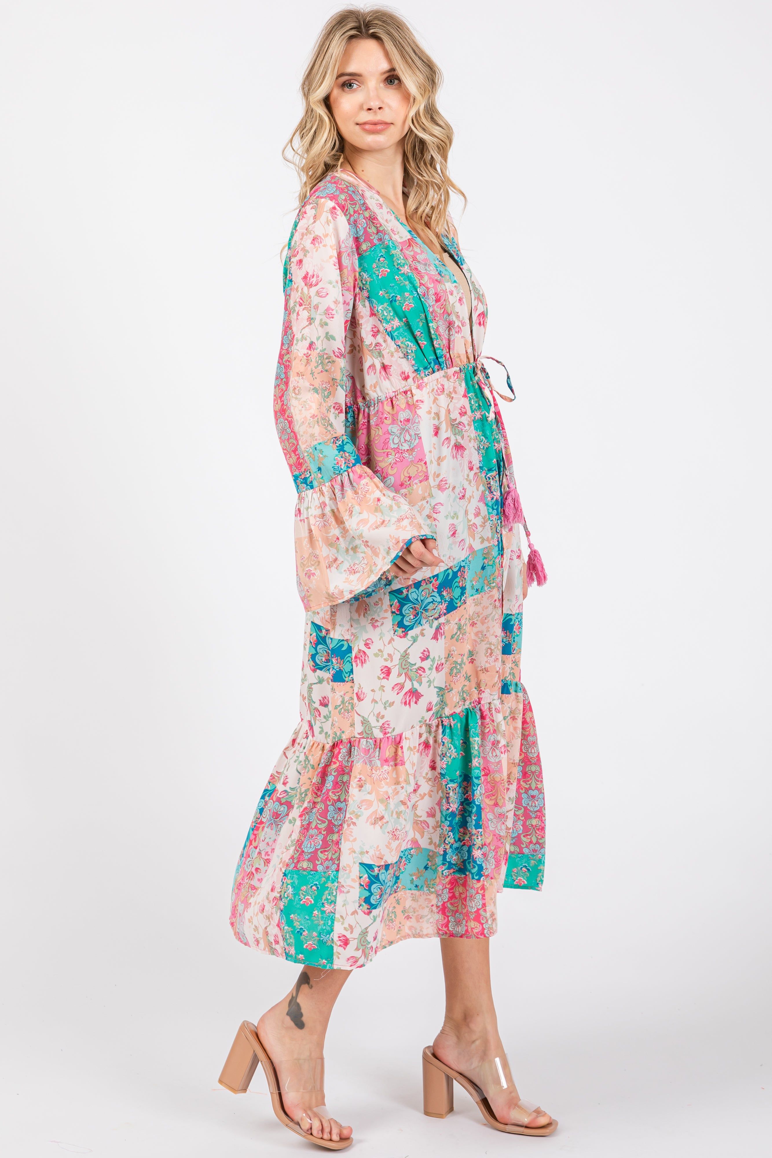 Multicolor Floral Patchwork Print Coverup sold by Pinkblush product image thumbnail 2