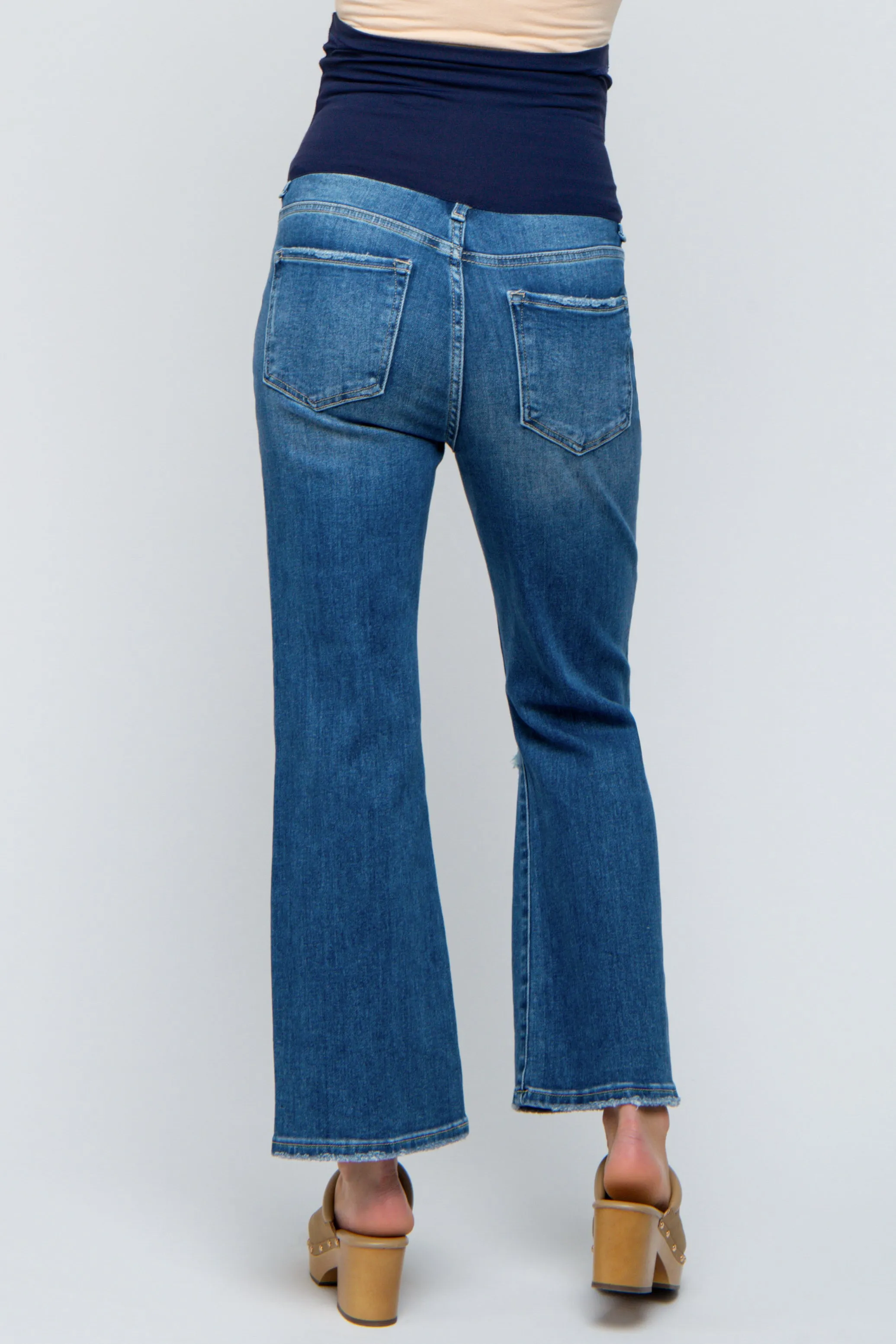Blue Ankle Flare Distressed Maternity Jeans sold by Pinkblush product image thumbnail 4